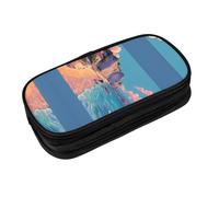 EZDLOWVBA Seaside Scenery Print Pencil Cases Boys Girls Lovely Pencilcase with Zip Organizer for Students Pencil Case for Daughter Son Desk Pencil Pouch