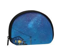 EZDLOWVBA Seaside Starry Sky Print Printed Mini Coin Purse with Zipper â€“ Small Wallet for Women & Men, Compact Travel Money Organizer