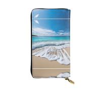 EZDLOWVBA Serene Coastal Print Women Wallets,Large Capacity Clutch Purse for Women Ladie Men Wallet Clearance Credit Card Holder Pu Handbag