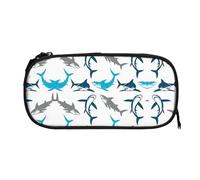 EZDLOWVBA Sharks Print Pencil Cases Boys Girls Lovely Pencilcase with Zip Organizer for Students Pencil Case for Daughter Son Desk Pencil Pouch