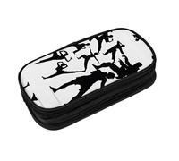 EZDLOWVBA Silhouettes of Martial Arts Print Pencil Cases Boys Girls Lovely Pencilcase with Zip Organizer for Students Pencil Case for Daughter Son Desk Pencil Pouch