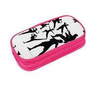 EZDLOWVBA Silhouettes of Martial Arts Print Pencil Cases Boys Girls Lovely Pencilcase with Zip Organizer for Students Pencil Case for Daughter Son Desk Pencil Pouch