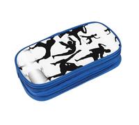 EZDLOWVBA Silhouettes of Martial Arts Print Print Pencil Cases Boys Girls Lovely Pencilcase with Zip Organizer for Students Pencil Case for Daughter Son Desk Pencil Pouch