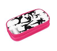 EZDLOWVBA Silhouettes of Martial Arts Print Print Pencil Cases Boys Girls Lovely Pencilcase with Zip Organizer for Students Pencil Case for Daughter Son Desk Pencil Pouch