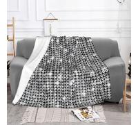 EZDLOWVBA Silver Sequin Sparkle Pattern Print Fleece Throw Blanket For Couch Sofa Bed, Cozy Fuzzy Soft Lightweight Warm Blankets For All Seasons