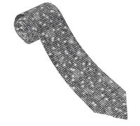 EZDLOWVBA Silver Sequin Sparkle Pattern Print Men'S Necktie Fashionable Necktie Necktie Business,Adjustable Neck Tie For Wedding Party Meeting Outfit