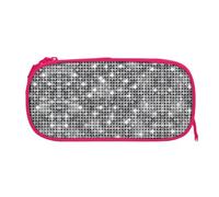 EZDLOWVBA Silver Sequin Sparkle Pattern Print Pencil Cases Boys Girls Lovely Pencilcase with Zip Organizer for Students Pencil Case for Daughter Son Desk Pencil Pouch