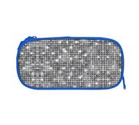 EZDLOWVBA Silver Sequin Sparkle Pattern Print Pencil Cases Boys Girls Lovely Pencilcase with Zip Organizer for Students Pencil Case for Daughter Son Desk Pencil Pouch
