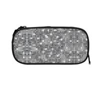 EZDLOWVBA Silver Sequin Sparkle Pattern Print Pencil Cases Boys Girls Lovely Pencilcase with Zip Organizer for Students Pencil Case for Daughter Son Desk Pencil Pouch