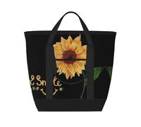 EZDLOWVBA Smile Face Sunflower Print Large Capacity Insulated Cooler Bag,Travel Reusable Grocery Bag