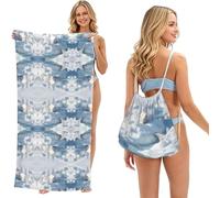 EZDLOWVBA Snow Scenery Print Beach Towel Backpack 2 In 1 Summer Large Lightweight Beach Towel - Multifunctional Ship Pattern Towel Bag For Storage,Sport