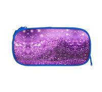 EZDLOWVBA Sparkling Purple Glitter Print Pencil Cases Boys Girls Lovely Pencilcase with Zip Organizer for Students Pencil Case for Daughter Son Desk Pencil Pouch