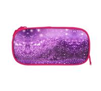 EZDLOWVBA Sparkling Purple Glitter Print Pencil Cases Boys Girls Lovely Pencilcase with Zip Organizer for Students Pencil Case for Daughter Son Desk Pencil Pouch
