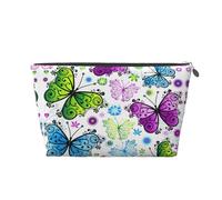 EZDLOWVBA Spring Colorful Butterfly Print Makeup Bag Cosmetic Bag for Purse Travel Make Up Organizer for Handbag,Waterproof Beauty Pouch for Women and Girls