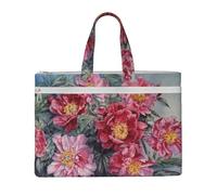 EZDLOWVBA Spring Flower Print Canvas Tote File Bag Suitable For Studying, Traveling, Traveling, Commuting, Etc.