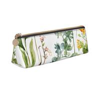 EZDLOWVBA Springtime Herb Garden Print Cute Pencil Case for Girls Boys,Leather Stationery Organizer Box School Office Supplies Case