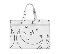 EZDLOWVBA Stars Drawing Print Canvas Tote File Bag Suitable For Studying, Traveling, Traveling, Commuting, Etc.