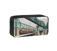 EZDLOWVBA Steam Train Print Portable Student Kids Pencil Case Pen Bag Durable Stationery Pouch,Capacity Bag Pouch Holder