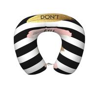 EZDLOWVBA Stripe Don'T Kill My Vibe Print Memory Foam Travel Pillow Soft For Flights, Road Trips, Long Distance, Sleeping Neck Support