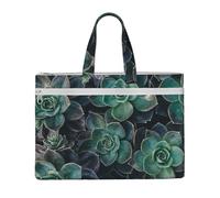 EZDLOWVBA Succulent Plants Print Canvas Tote File Bag Suitable For Studying, Traveling, Traveling, Commuting, Etc.