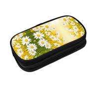 EZDLOWVBA Summer Floral Daisies Flower Print Pencil Cases Boys Girls Lovely Pencilcase with Zip Organizer for Students Pencil Case for Daughter Son Desk Pencil Pouch