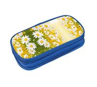 EZDLOWVBA Summer Floral Daisies Flower Print Pencil Cases Boys Girls Lovely Pencilcase with Zip Organizer for Students Pencil Case for Daughter Son Desk Pencil Pouch