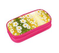 EZDLOWVBA Summer Floral Daisies Flower Print Pencil Cases Boys Girls Lovely Pencilcase with Zip Organizer for Students Pencil Case for Daughter Son Desk Pencil Pouch