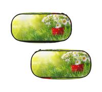 EZDLOWVBA Summer Floral Flowers Daisies Print Pencil Cases Boys Girls Lovely Pencilcase with Zip Organizer for Students Pencil Case for Daughter Son Desk Pencil Pouch