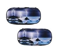 EZDLOWVBA Summer Storm Beginning Print Pencil Cases Boys Girls Lovely Pencilcase with Zip Organizer for Students Pencil Case for Daughter Son Desk Pencil Pouch