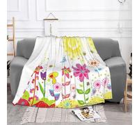 EZDLOWVBA Sun Butterflies Dragonfly Flowers Nursery Print Fleece Throw Blanket For Couch Sofa Bed, Cozy Fuzzy Soft Lightweight Warm Blankets For All Seasons
