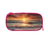 EZDLOWVBA Sunset Beach Print Pencil Cases Boys Girls Lovely Pencilcase with Zip Organizer for Students Pencil Case for Daughter Son Desk Pencil Pouch
