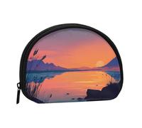 EZDLOWVBA Sunset Glow Print Printed Mini Coin Purse with Zipper â€“ Small Wallet for Women & Men, Compact Travel Money Organizer