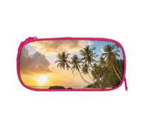 EZDLOWVBA Sunset Hawaiian Palm Tree Print Pencil Cases Boys Girls Lovely Pencilcase with Zip Organizer for Students Pencil Case for Daughter Son Desk Pencil Pouch