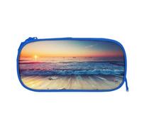 EZDLOWVBA Sunset View On The Beach Shore Print Pencil Cases Boys Girls Lovely Pencilcase with Zip Organizer for Students Pencil Case for Daughter Son Desk Pencil Pouch