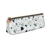 EZDLOWVBA Terrazzo Marble Pastel Print Cute Pencil Case for Girls Boys,Leather Stationery Organizer Box School Office Supplies Case