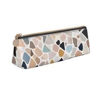 EZDLOWVBA Terrazzo Marble Pastel Print Cute Pencil Case for Girls Boys,Leather Stationery Organizer Box School Office Supplies Case