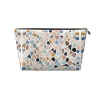 EZDLOWVBA Terrazzo Marble Pastel Print Makeup Bag Cosmetic Bag for Purse Travel Make Up Organizer for Handbag,Waterproof Beauty Pouch for Women and Girls