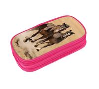 EZDLOWVBA Three Running Horses Print Pencil Cases Boys Girls Lovely Pencilcase with Zip Organizer for Students Pencil Case for Daughter Son Desk Pencil Pouch
