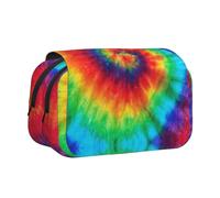 EZDLOWVBA Tie Dye Hippies Print Pencil Case Large Capacity Pen Pouch Pencil Bag with 2 Compartments Pen Holder Organizer Stationery Bag