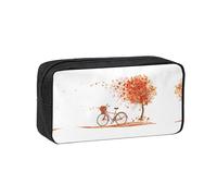 EZDLOWVBA Tree with Aged Old Bike Print Portable Student Kids Pencil Case Pen Bag Durable Stationery Pouch,Capacity Bag Pouch Holder