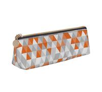 EZDLOWVBA Triangles Patterns Print Cute Pencil Case for Girls Boys,Leather Stationery Organizer Box School Office Supplies Case
