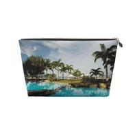 EZDLOWVBA Tropical Coconut Trees Beach Print Makeup Bag Cosmetic Bag for Purse Travel Make Up Organizer for Handbag,Waterproof Beauty Pouch for Women and Girls