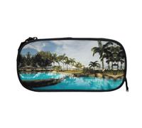 EZDLOWVBA Tropical Coconut Trees Beach Print Pencil Cases Boys Girls Lovely Pencilcase with Zip Organizer for Students Pencil Case for Daughter Son Desk Pencil Pouch