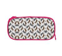 EZDLOWVBA Trotting Flat Coated Retrievers Paw Print Pencil Cases Boys Girls Lovely Pencilcase with Zip Organizer for Students Pencil Case for Daughter Son Desk Pencil Pouch