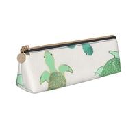 EZDLOWVBA Turtle Write Print Cute Pencil Case for Girls Boys,Leather Stationery Organizer Box School Office Supplies Case