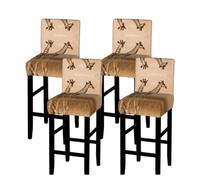 EZDLOWVBA Two Giraffe Running On The Barren Print Bar Stool Covers With Back, Stretch Stools Slipcovers Removable Low Back Swivel Chair Covers(1/2/4pcs)