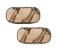 EZDLOWVBA Two Giraffe Running On The Barren Print Pencil Cases Boys Girls Lovely Pencilcase with Zip Organizer for Students Pencil Case for Daughter Son Desk Pencil Pouch