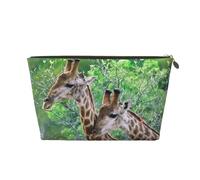 EZDLOWVBA Two Giraffes Print Makeup Bag Cosmetic Bag for Purse Travel Make Up Organizer for Handbag,Waterproof Beauty Pouch for Women and Girls