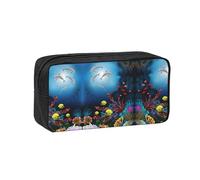 EZDLOWVBA Underwater Dolphins Coral Fish Print Pencil Case for Boys Girls Secondary School Pen Holder for Kids Girls Pen Pouch Pencil Bag Office College Stationery