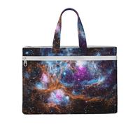 EZDLOWVBA Universe Galaxy Space Print Canvas Tote File Bag Suitable For Studying, Traveling, Traveling, Commuting, Etc.